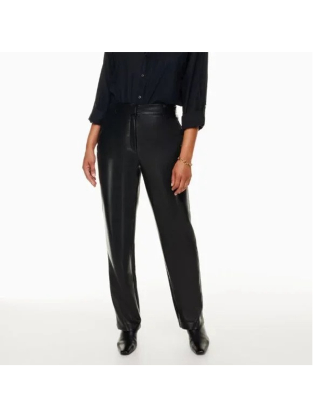 Women's Babaton Command Black Vegan Leather Trousers Size 6